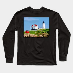 Nubble Lighthouse on a Sunny Day Long Sleeve T-Shirt